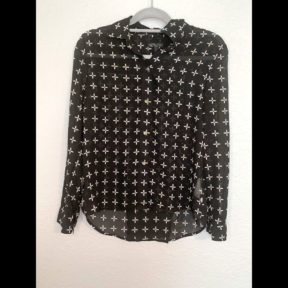 Vans black and white cross blouse size S